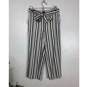 NWT Gold Striped Wide Leg Ankle Pants